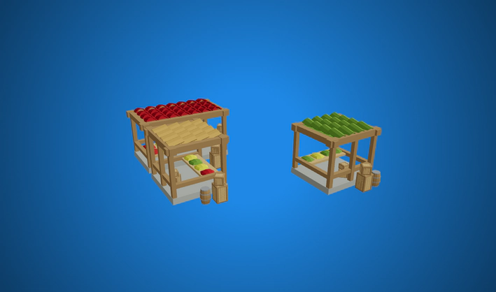 Market Stalls — Poly Pizza 3D model by Quaternius