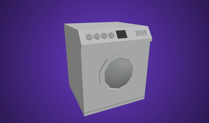 Washing Machine — Poly Pizza 3D model by Quaternius