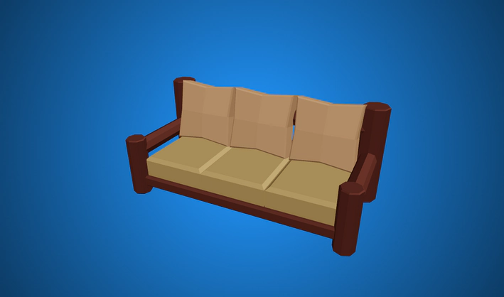 Three Seater Couch — Poly Pizza 3D model by Zsky