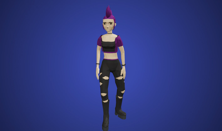 Punk — Poly Pizza 3D model by Quaternius