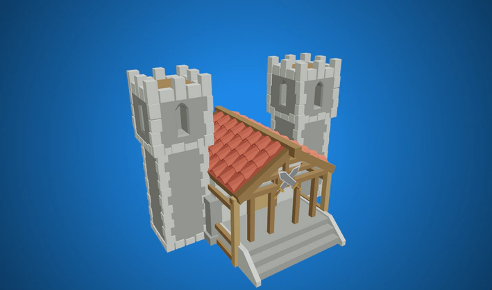 Barracks — Poly Pizza 3D model by Quaternius