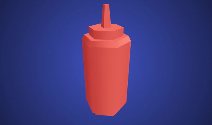 Bottle Ketchup — Poly Pizza 3D model by Kenney
