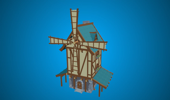 Mill — Poly Pizza 3D model by Quaternius