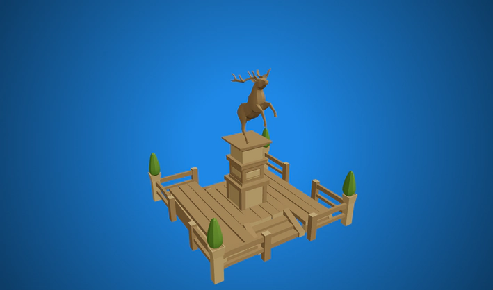 Town Center — Poly Pizza 3D model by Quaternius
