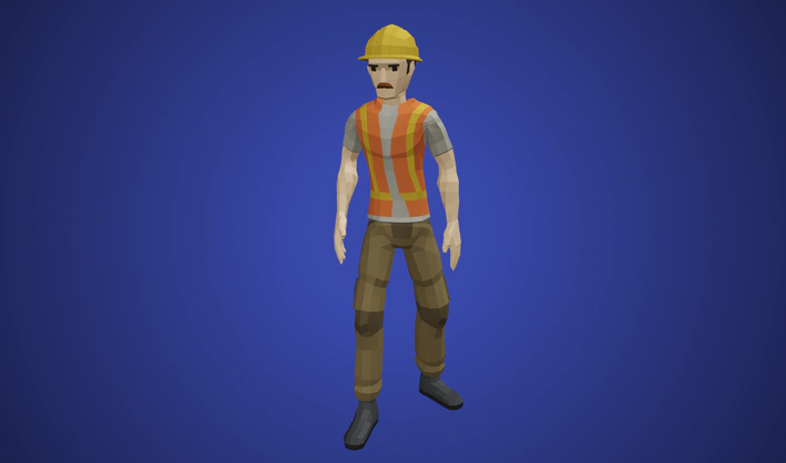 Worker — Poly Pizza 3D model by Quaternius