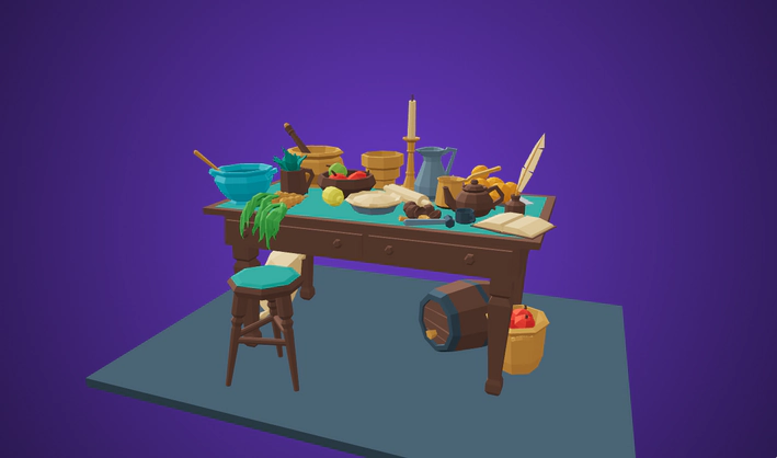 Kitchen Table — Poly Pizza 3D model by Don Carson