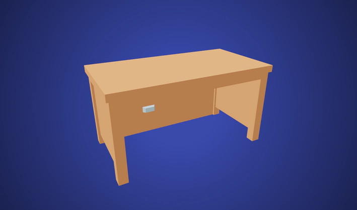 Desk — Poly Pizza 3D model by Kenney