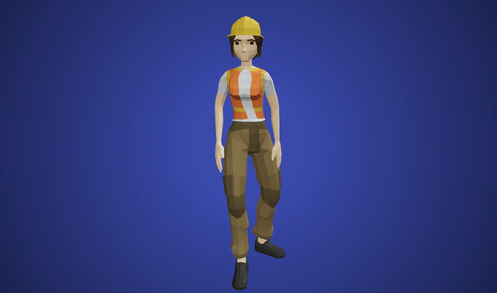 Worker — Poly Pizza 3D model by Quaternius
