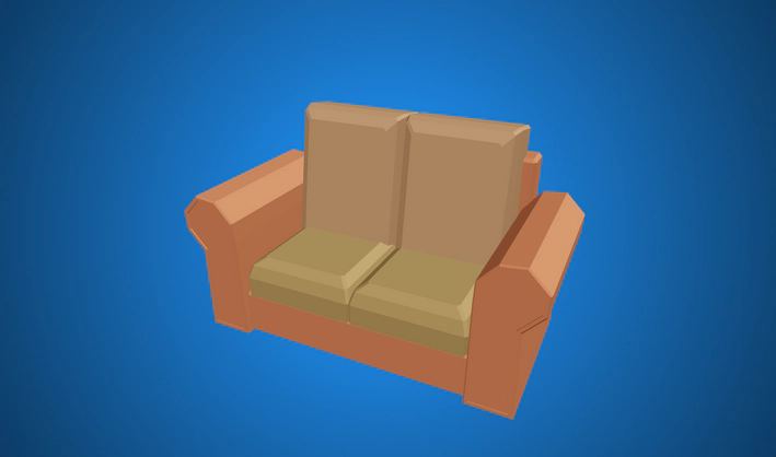 Two Seater Couch — Poly Pizza 3D model by Zsky