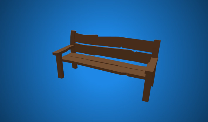 Bench — Poly Pizza 3D model by Quaternius