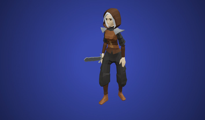 Hooded Adventurer — Poly Pizza 3D model by Quaternius
