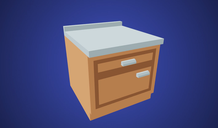 Kitchen Cabinet Drawer — Poly Pizza 3D model by Kenney
