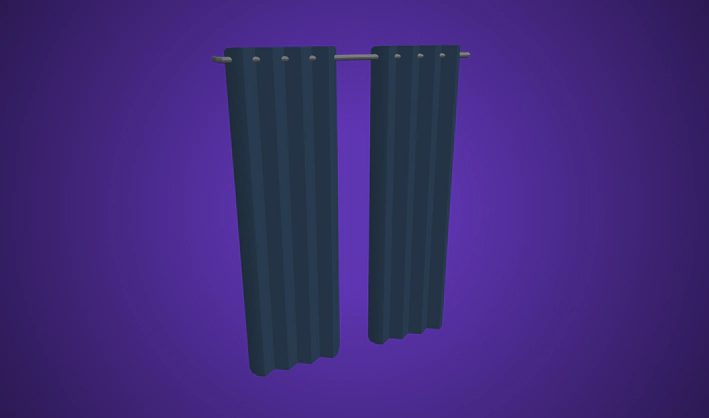 Curtains Double — Poly Pizza 3D model by Quaternius