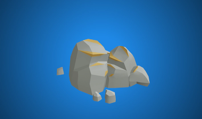 Gold rocks — Poly Pizza 3D model by Quaternius