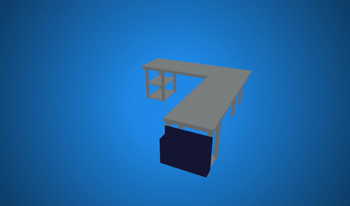 L Shaped Desk — Poly Pizza 3D model by Zsky