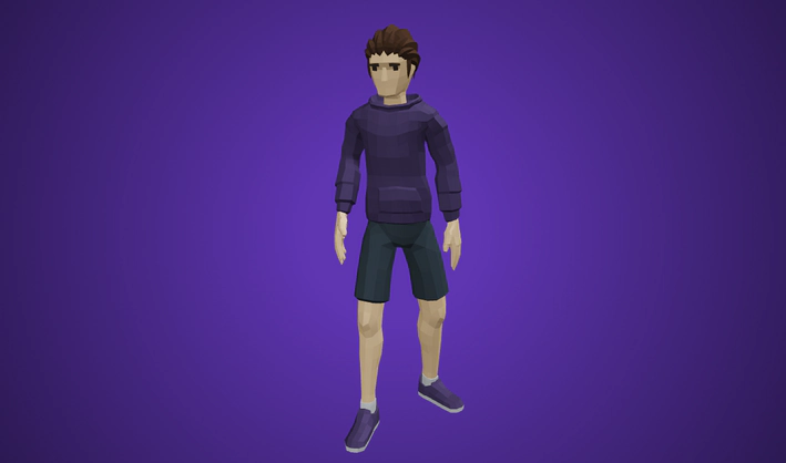 Hoodie Character — Poly Pizza 3D model by Quaternius
