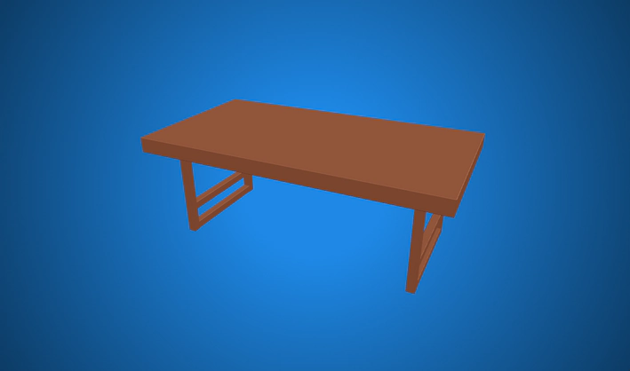 Wood Kitchen Table — Poly Pizza 3D model by Zsky
