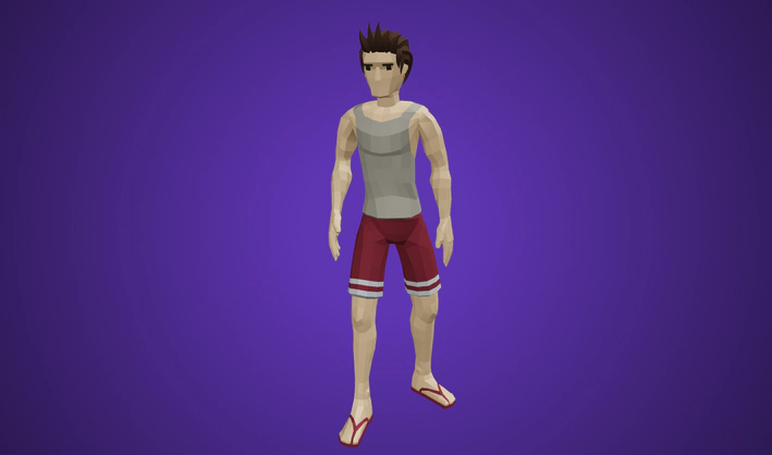 Beach Character — Poly Pizza 3D model by Quaternius