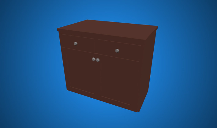 Drawers Double Door Bas — Poly Pizza 3D model by Zsky