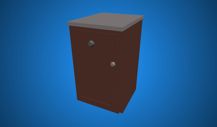 Single Door Base Cabinet — Poly Pizza 3D model by Zsky