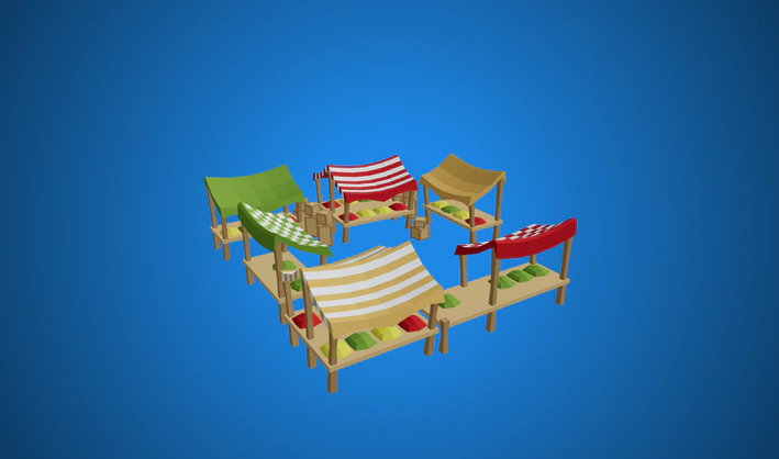 Village Market — Poly Pizza 3D model by Quaternius