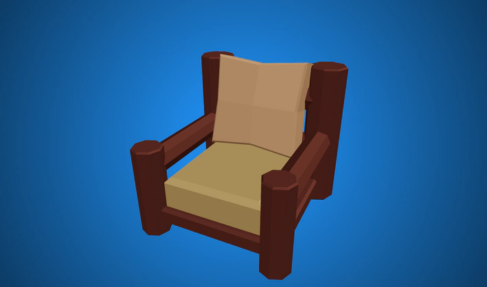 Wooden Arm Chair — Poly Pizza 3D model by Zsky