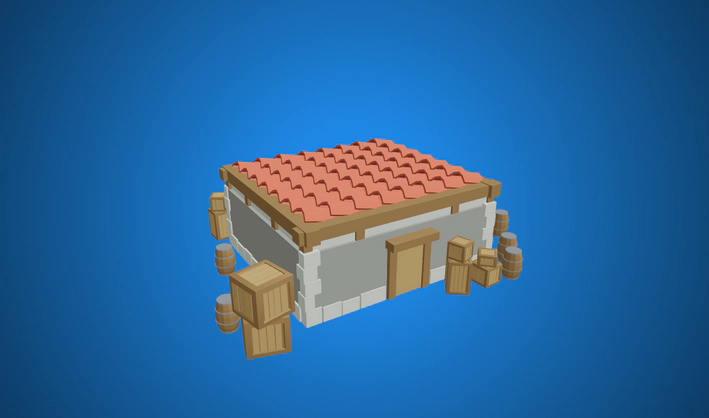 Storage shed — Poly Pizza 3D model by Quaternius