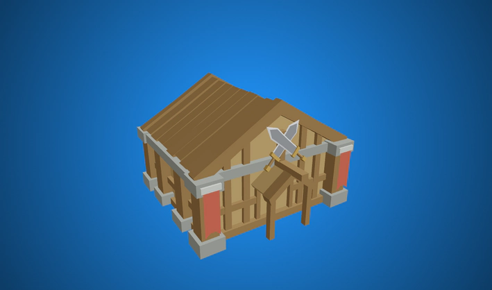 Barracks — Poly Pizza 3D model by Quaternius