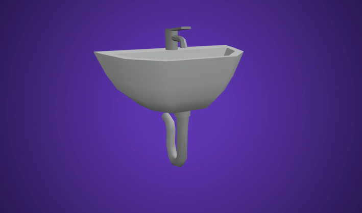 Bathroom Sink — Poly Pizza 3D model by Quaternius