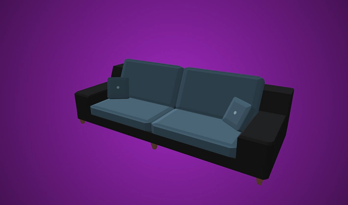 Couch | Wide — Poly Pizza 3D model by Danni Bittman