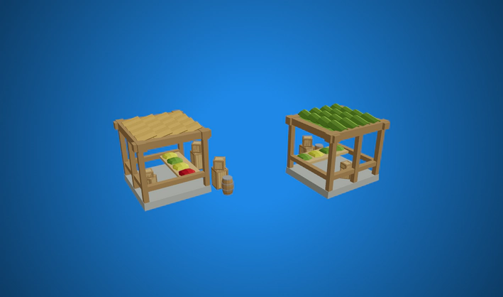 Market Stalls — Poly Pizza 3D model by Quaternius