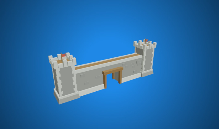 Wall Towers Door Seco — Poly Pizza 3D model by Quaternius