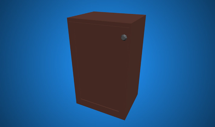 Single Door Upper Cabinet — Poly Pizza 3D model by Zsky