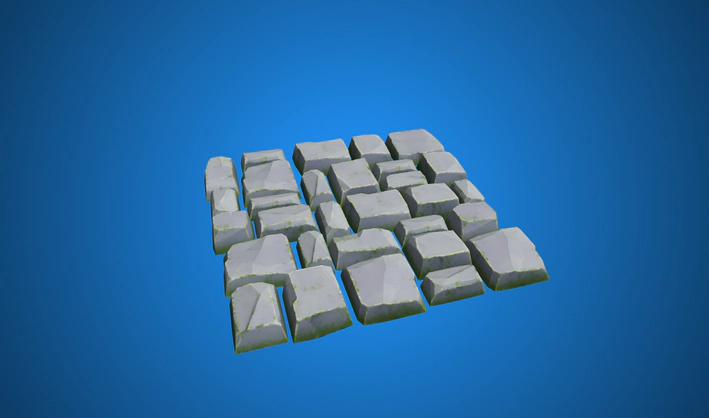 Rock Path Square Wide — Poly Pizza 3D model by Quaternius