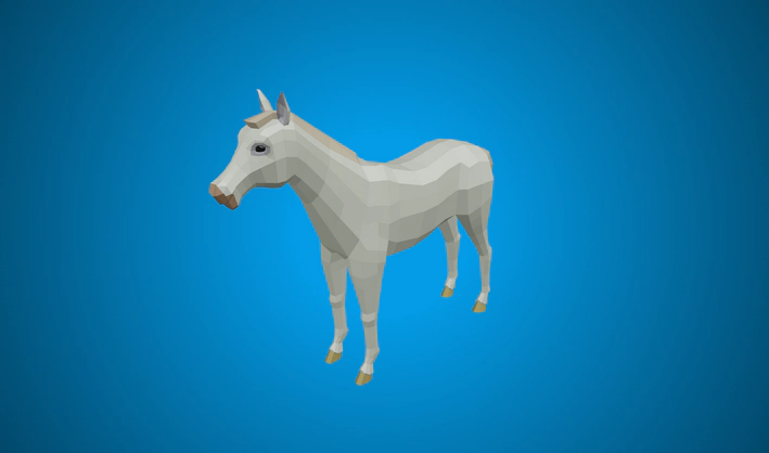White Horse — Poly Pizza 3D model by Quaternius