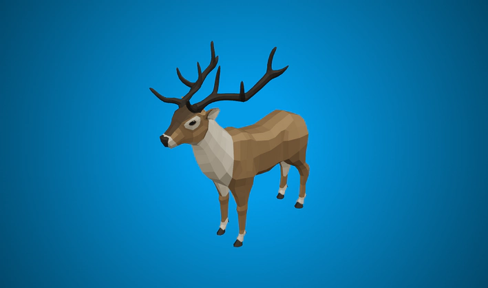 Stag — Poly Pizza 3D model by Quaternius