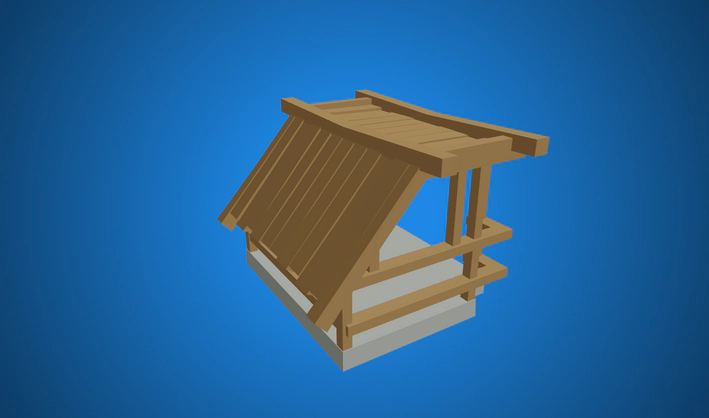 Shack — Poly Pizza 3D model by Quaternius