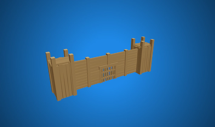 Wooden Fortress Gate — Poly Pizza 3D model by Quaternius