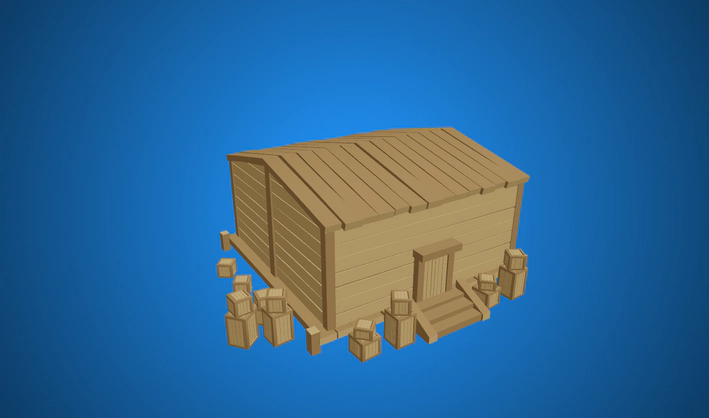Storage shed — Poly Pizza 3D model by Quaternius