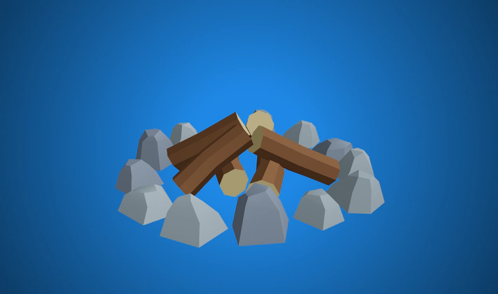 Bonfire — Poly Pizza 3D model by Quaternius