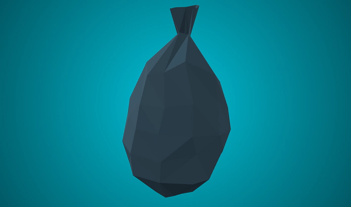 trah bag grey — Poly Pizza 3D model by Jens Kull
