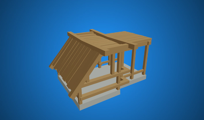 Shack — Poly Pizza 3D model by Quaternius