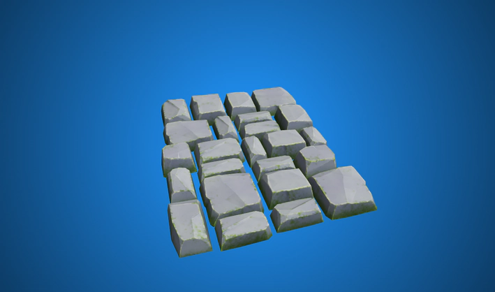 Rock Path Square Thin — Poly Pizza 3D model by Quaternius