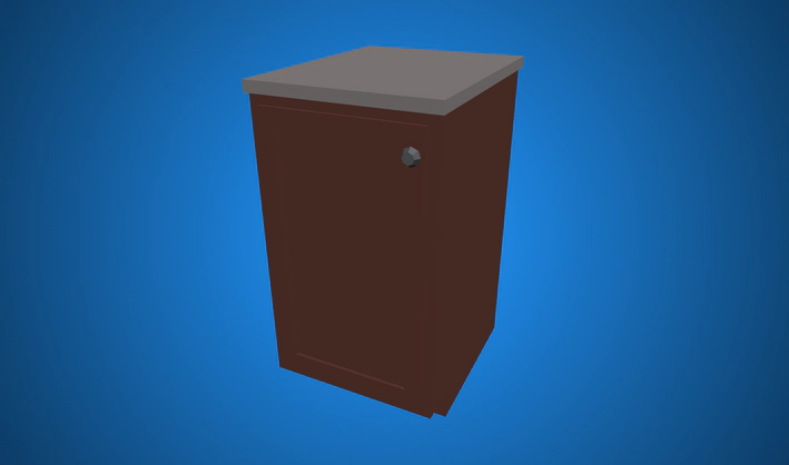 Single Door Base Cabinet — Poly Pizza 3D model by Zsky