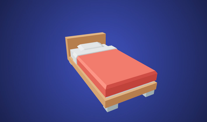 Bed Single — Poly Pizza 3D model by Kenney