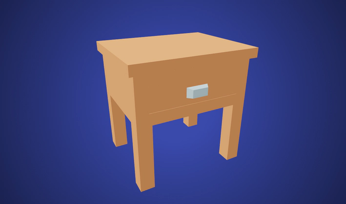 Cabinet Bed Drawer Tabl — Poly Pizza 3D model by Kenney