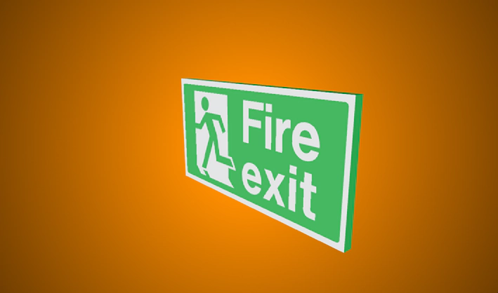 Fire Exit Sign — Poly Pizza 3D model by Thomas Oldham