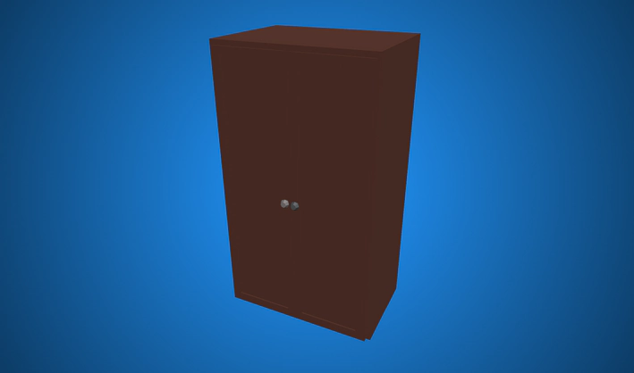 Double Door Tall Cabinet — Poly Pizza 3D model by Zsky