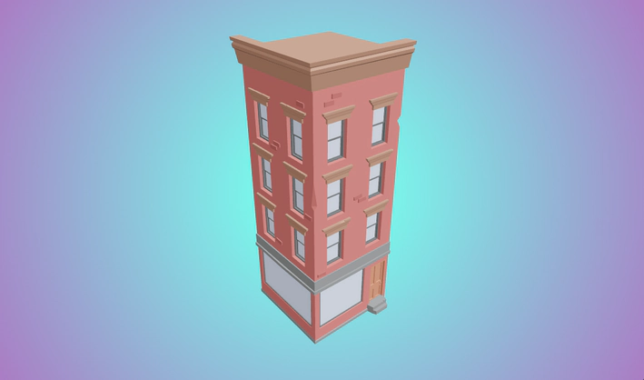 Building Red Corner — Poly Pizza 3D model by J-Toastie