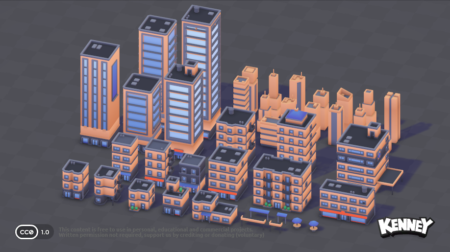 Kenney City Kit commercial buildings variation A preview